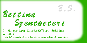 bettina szentpeteri business card